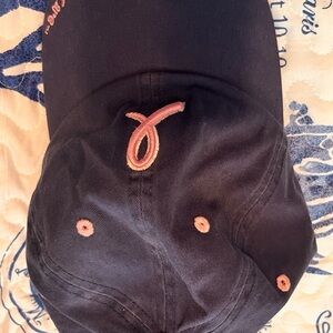 Elegant Blue Baseball Cap with Pink Embroidery-Breast Cancer Awareness